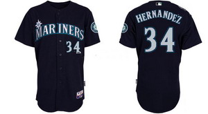 Seattle Mariners 34 Felix Hernandez blue Baseball Jerseys