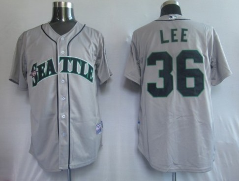 MLB Jerseys Seattle Mariners 36# Lee Grey