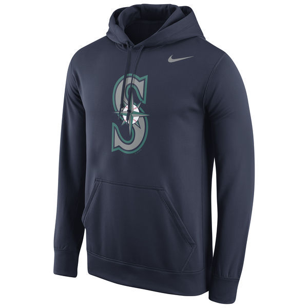 Seattle Mariners Navy Team Color Primary Logo Men's Pullover Hoodie