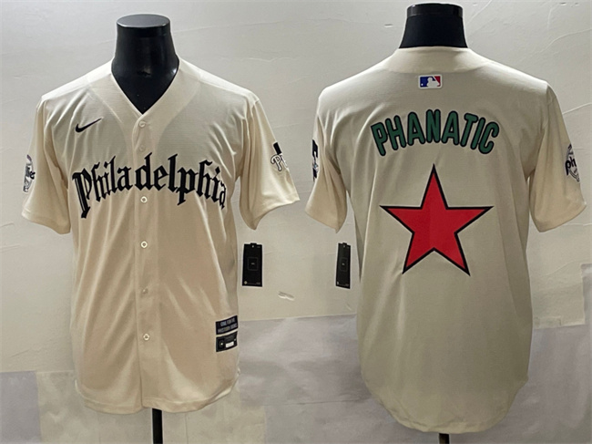 Men's Philadelphia Phillies Cream Phanatic Gothic Vapor Limited Stitched Jersey