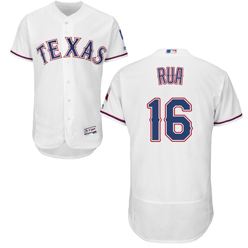 Rangers #16 Ryan Rua White Flexbase Authentic Collection Stitched Baseball Jersey