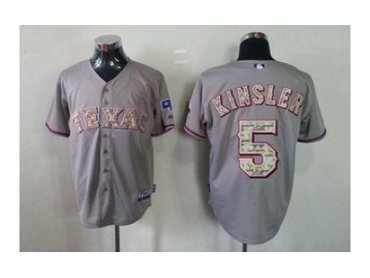 mlb jerseys texas rangers #5 kinsler grey(number camo)
