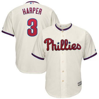 Youth Philadelphia Phillies #3 Bryce Harper Cream Alternate Cool Base Jersey