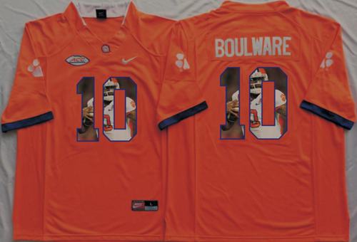 Tigers #10 Ben Boulware Orange Player Fashion Stitched NCAA Jersey