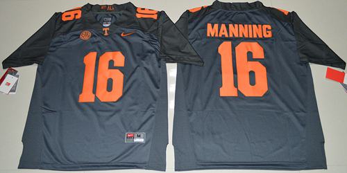 Vols #16 Peyton Manning Grey 2016 Stitched NCAA Jersey