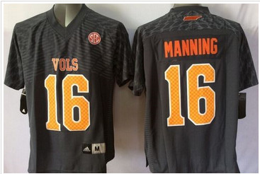 Youth Tennessee Vols #16 Peyton Manning Black Stitched NCAA Jersey