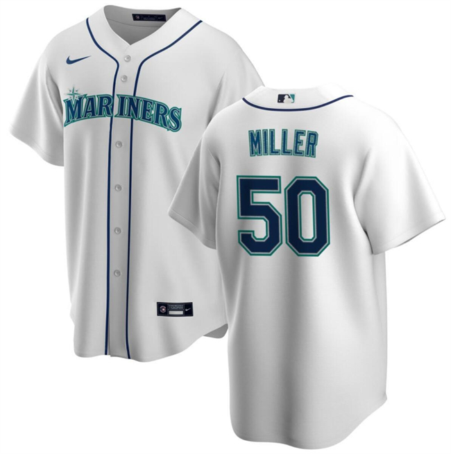 Men's Seattle Mariners #50 Edgar Martinez White Cool Base Stitched Jersey