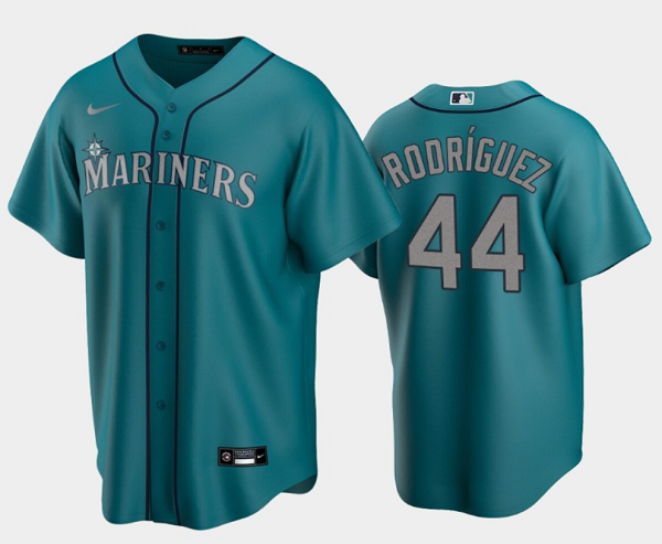Men's Seattle Mariners #44 Julio Rodríguez Aqua Cool Base Stitched Jersey