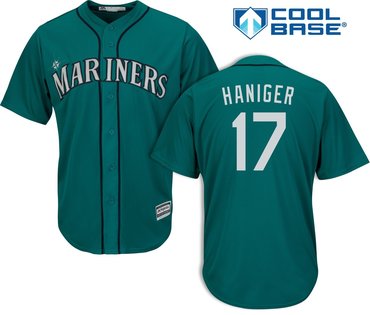 Men's Seattle Mariners #17 Mitch Haniger Green Cool Base Jersey