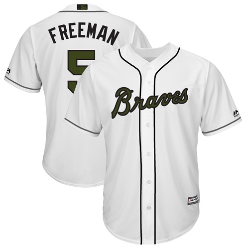 Braves #5 Freddie Freeman White New Cool Base 2018 Memorial Day Stitched Baseball Jersey
