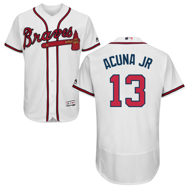 Atlanta Braves #13 Ronald Acuna Jr White Flexbase Jersey