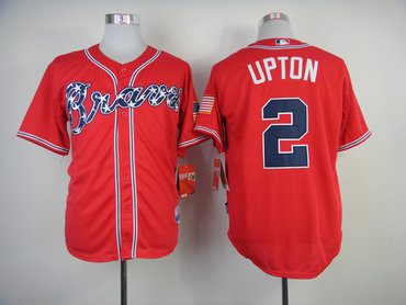 New Atlanta Braves 2 B.J. Upton Military Commemorative red MLB Jerseys
