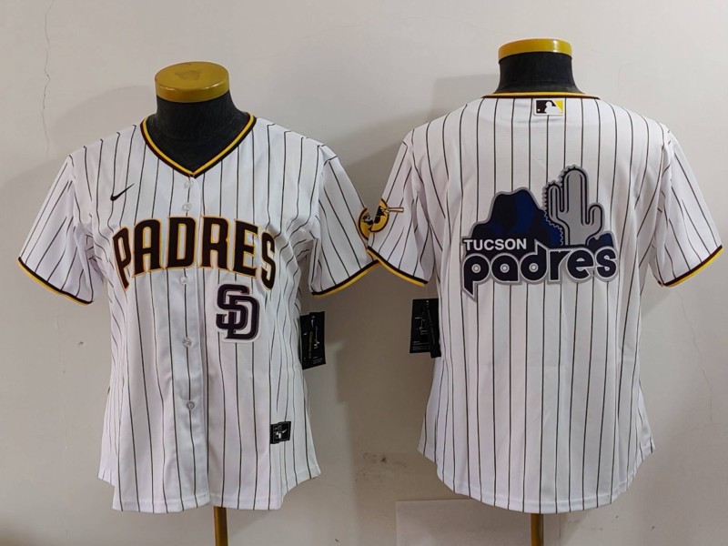 Women's San Diego Padres Big Logo Cool Base Stitched Baseball Jersey 6