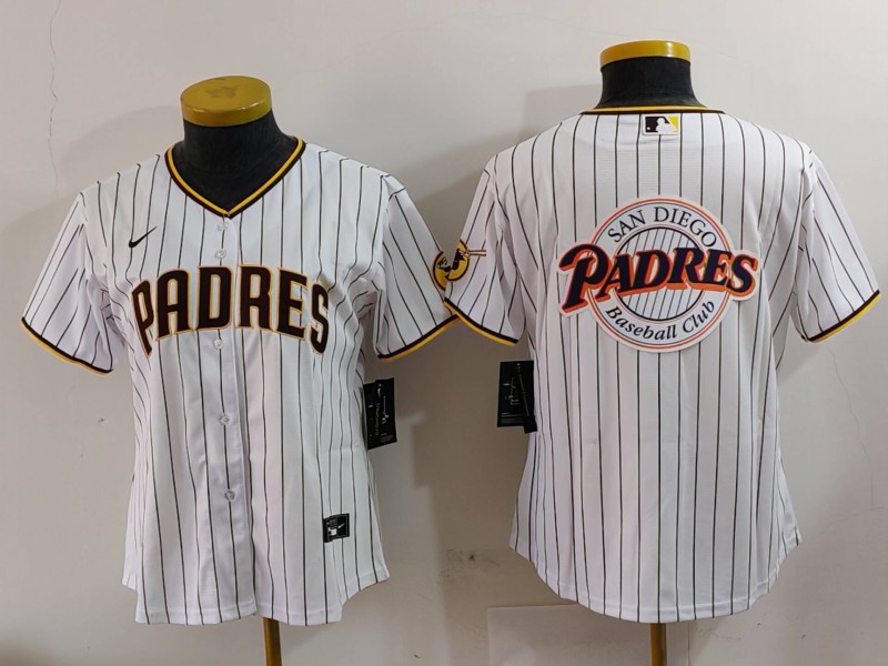 Women's San Diego Padres Big Logo Cool Base Stitched Baseball Jersey 5