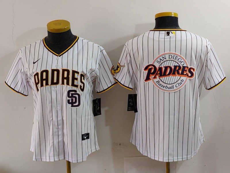 Women's San Diego Padres Big Logo Cool Base Stitched Baseball Jersey 1