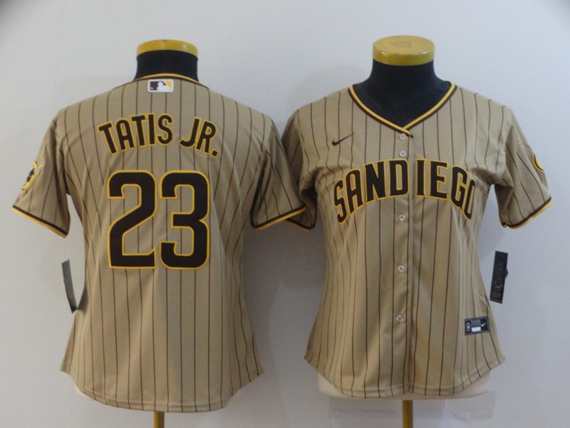Women's Padres 23 Fernando Tatis Jr. Brown Nike 2020 Cool Base Jersey