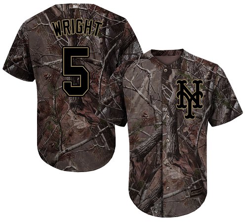Mets #5 David Wright Camo Realtree Collection Cool Base Stitched Baseball Jersey