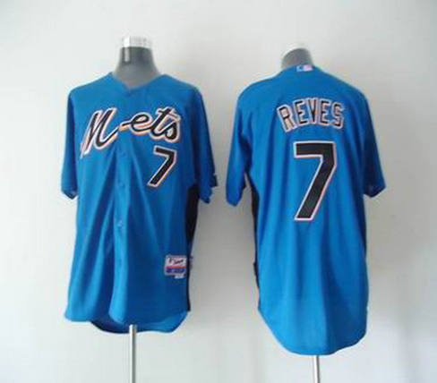 New York Mets Authentic Personalized 2011 7 REVES Cool Base BP blue Jersey
