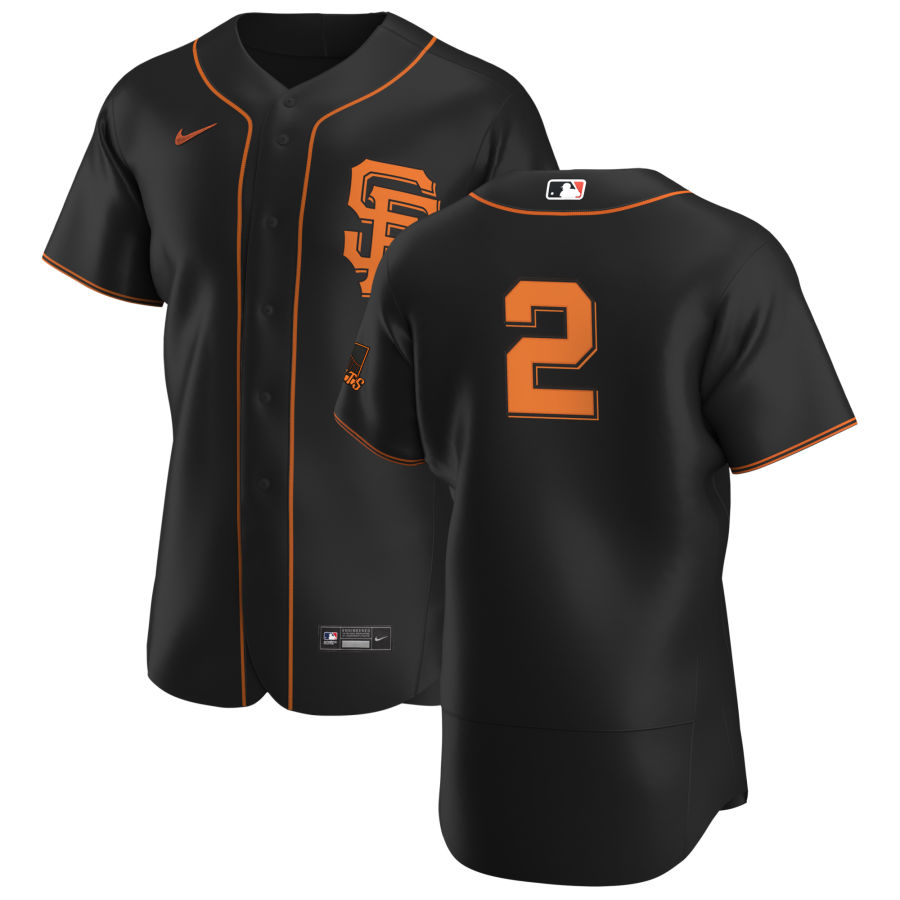 San Francisco Giants #2 Daniel Robertson Men's Nike Black Alternate 2020 Authentic Player MLB Jersey