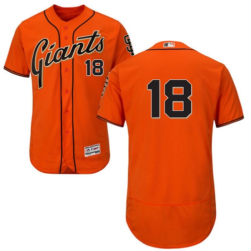 Giants #18 Matt Cain Orange Flexbase Authentic Collection Stitched MLB Jersey