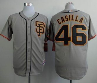 San Francisco Giants #46 Santiago Casilla Grey Road 2 Cool Base Stitched Baseball Jersey