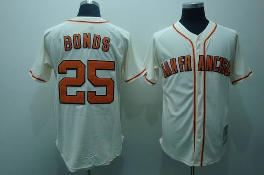 San Francisco Giants 25 Bonds cream(yellow number)