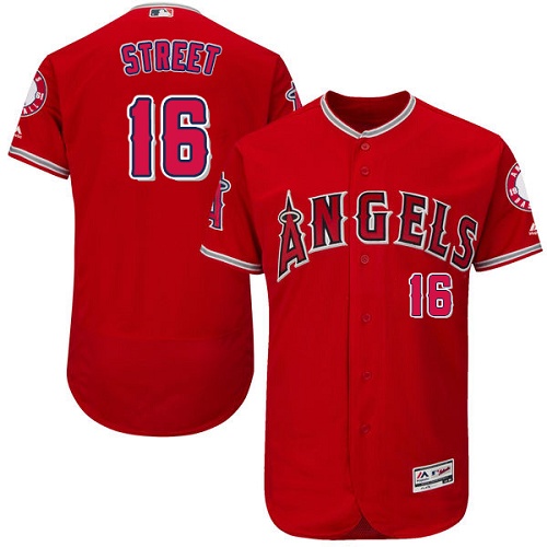 Angels of Anaheim #16 Huston Street Red Flexbase Authentic Collection Stitched MLB Jersey