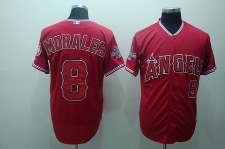 mlb los angeles angels #8 morales red(cool base)