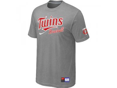 Minnesota Twins L.Grey NEW Short Sleeve Practice T-Shirt