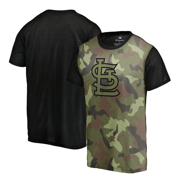 St. Louis Cardinals Fanatics Branded Green 2018 Memorial Day Camo Blast Sublimated T Shirt