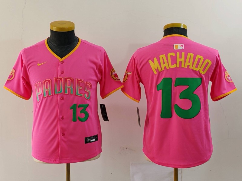 Youth San Diego Padres #3 Jackson Merrill Pink Stitched Baseball Jersey 1