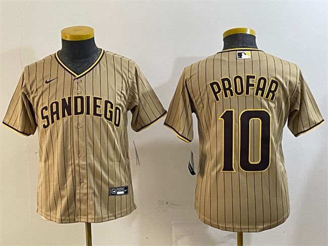 Youth San Diego Padres #10 Jurickson Profar Tan Stitched Baseball Jersey