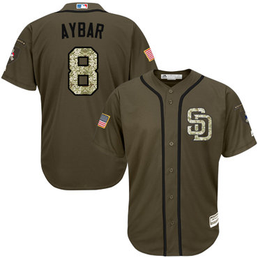 Padres #8 Erick Aybar Green Salute to Service Stitched Youth MLB Jersey