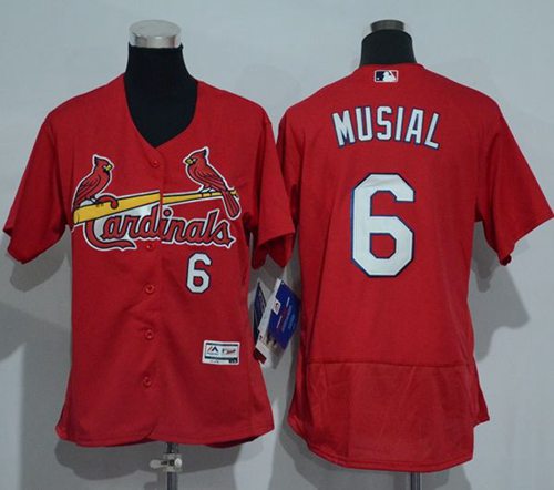 Women's Cardinals #6 Stan Musial Red Flexbase Authentic Stitched MLB Jersey