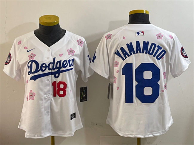 Youth Los Angeles Dodgers #18 Yoshinobu Yamamoto White 2025 Tokyo Series Limited Stitched Baseball Jersey