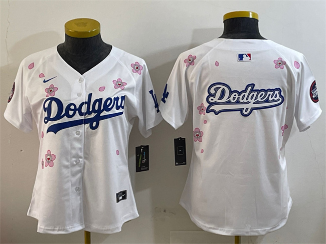 Youth Los Angeles Dodgers Team Big Logo White 2025 Tokyo Series Limited Stitched Baseball Jersey
