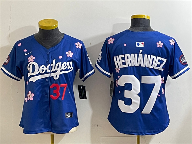 Youth Los Angeles Dodgers #37 Teoscar Hernández Royal 2025 Tokyo Series Limited Stitched Baseball Jersey