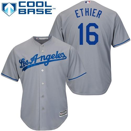 Dodgers #16 Andre Ethier Grey Cool Base Stitched Youth MLB Jersey