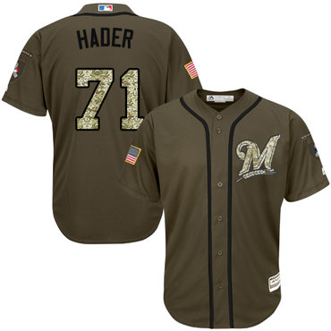 Brewers #71 Josh Hader Green Salute to Service Stitched Baseball Jersey