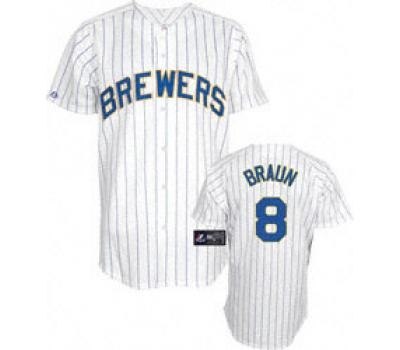 milwaukee brewers 8 ryan braun home alternate jer white