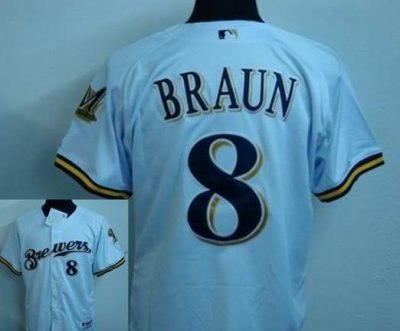milwaukee brewers 8# ryan braun white