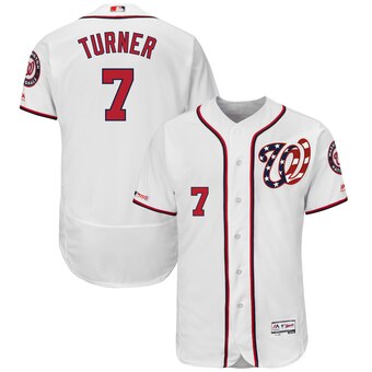 Men's Washington Nationals #7 Trea Turner White Flex Base Jersey