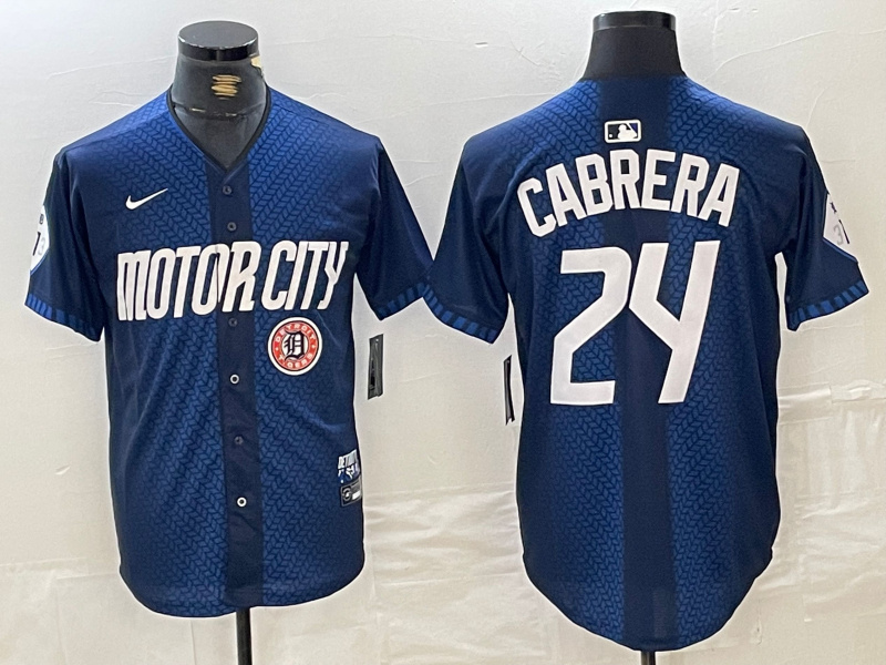 Men's Detroit Tigers #24 Miguel Cabrera 2024 Navy City Connect Cool Base Limited Stitched jerseys 4