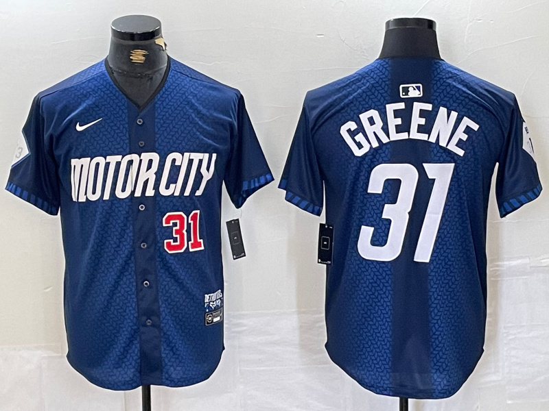 Men's Detroit Tigers ACTIVE PLAYER Custom 2024 Navy City Connect Cool Base Limited jerseys 4