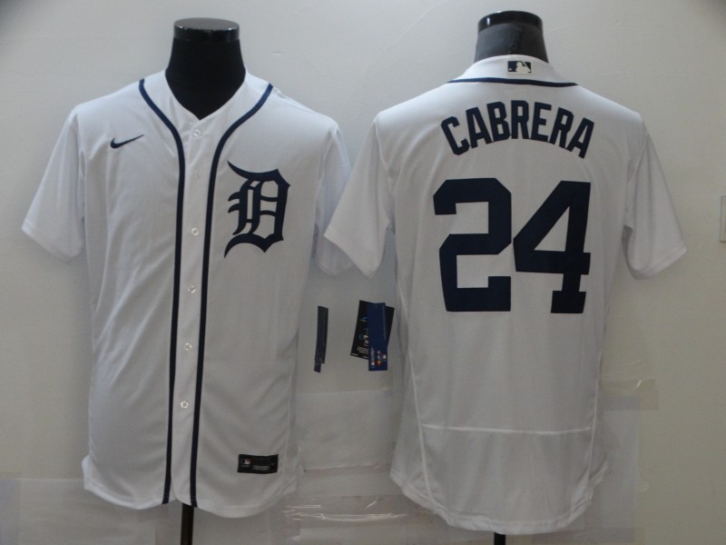 Nike Men's Detroit Tigers #24 Miguel Cabrera Flexbase White Jersey MLB Jersey