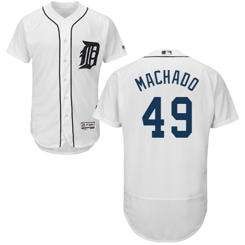 Tigers #49 Dixon Machado White Flexbase Authentic Collection Stitched Baseball Jersey