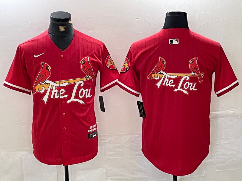 Men's St. Louis Cardinals Team Big Logo Red 2024 City Connect Limited Stitched Baseball Jersey 1