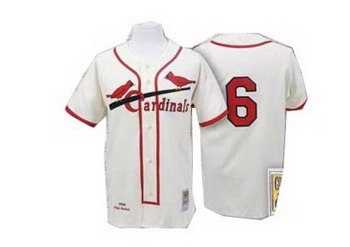 stan musial 6 st. louis cardinals throwback jersey (white)