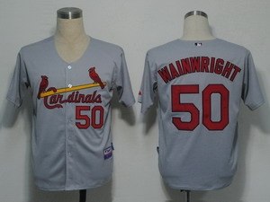 st louis cardinals 50 wainwright grey