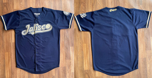 Navy Stitched Baseball Jersey